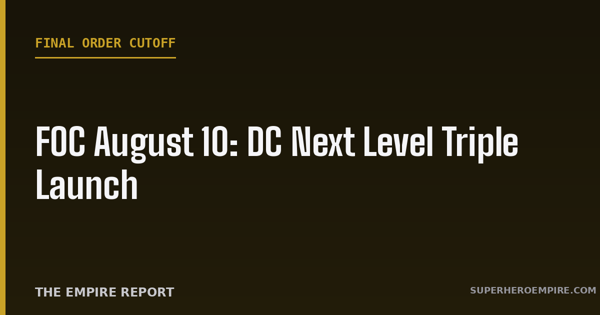 FOC August 10 2026 DC Next Level Triple Launch graphic