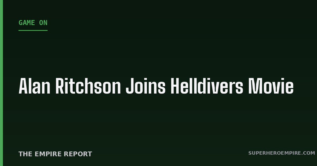 Alan Ritchson Helldivers movie graphic