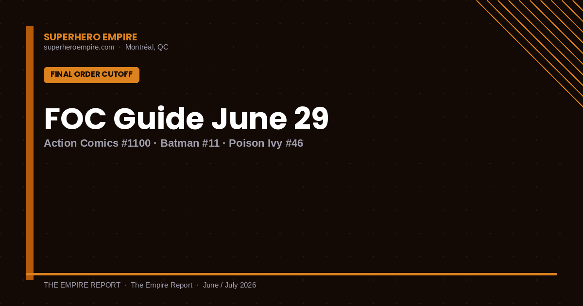 Final Order Cutoff Guide — Monday June 29 2026