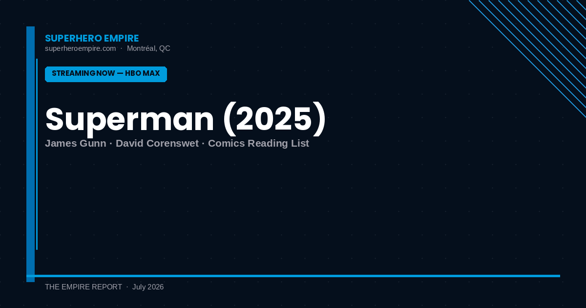 Superman 2025 Now Streaming on HBO Max — Comics Reading List