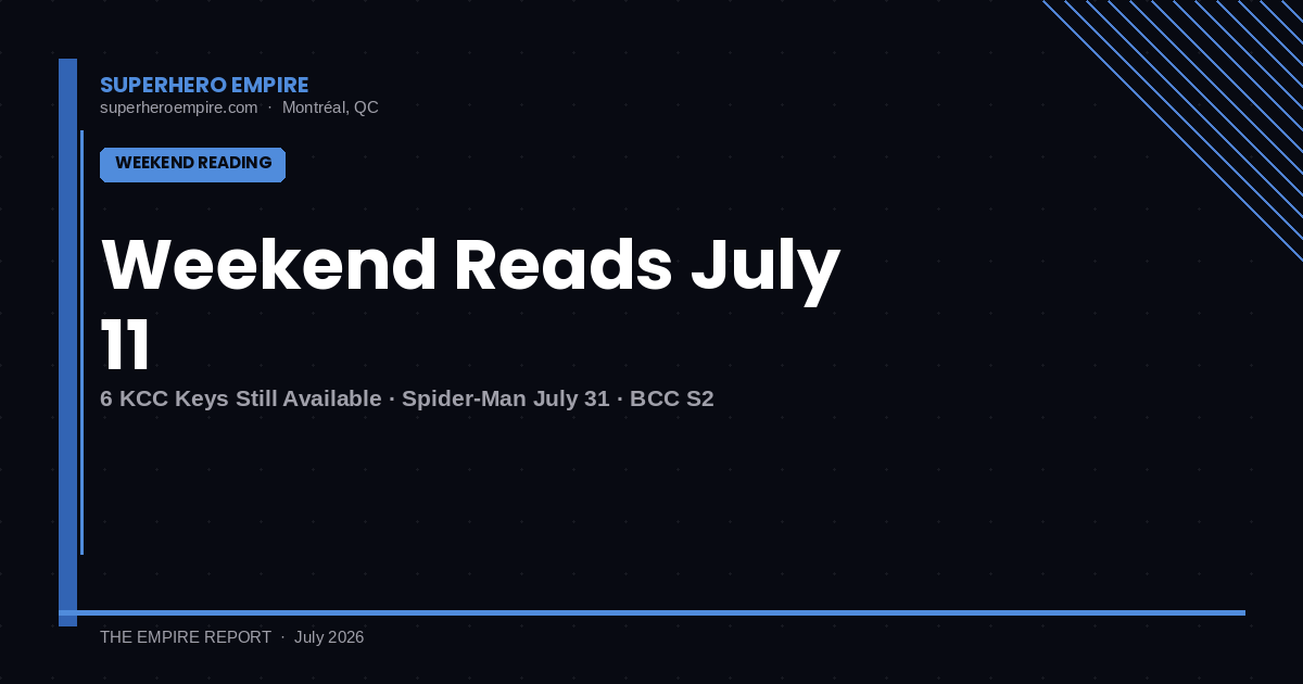 Weekend Reading — Saturday July 11 2026