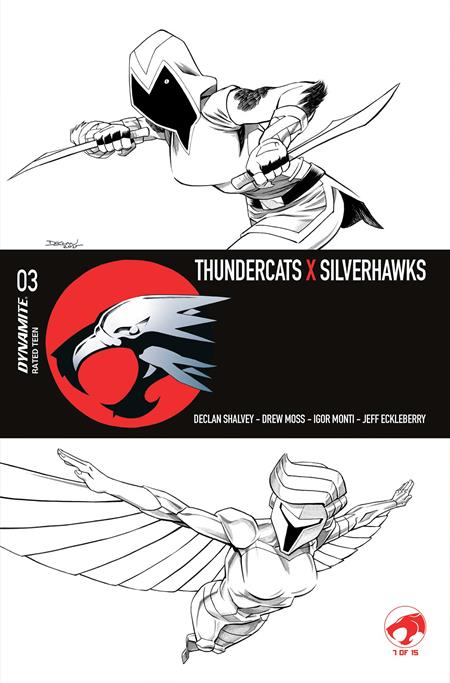 THUNDERCATS X SILVERHAWKS #3 CVR L DECLAN SHALVEY LINE ART VAR