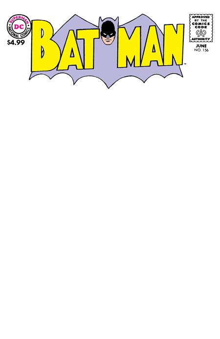 Batman #156 Facsimile Edition Cvr B Blank Card Stock Var
