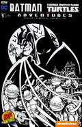 Df Batman/Teenage Mutant Ninja Turtles Adventures #1 Df Exclusive B/W Variant Signed And Remarked By Ken Haeser With A Batman Head Sketch
