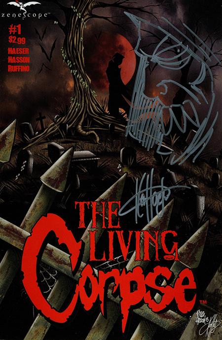 Df The Living Corpse #1 Signed And Remarked By Ken Haeser With A Silver Head Sketch