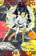 DF MARVEL COMICS COMMISSIONED COVER ART FOUR PIECE BLANK VARIANT CONNECTING SET  SIGNED AND REMARKED BY MARIANO NICIEZA AND JOE DELBEATO WITH A CLASSIC STAR WARS #1 HOMAGE SKETCH