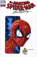 DF AMAZING SPIDERMAN #1 BLANK VARIANT SIGNED BY JOHN ROMITA SR AND REMARKED BY KEN HAESER WITH A SPIDERMAN SKETCH