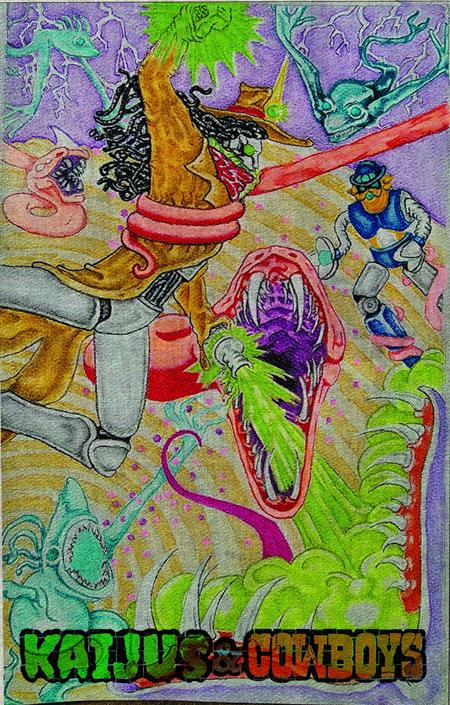 Kaijus And Cowboys #3 (Of 12) Cvr C Heather Ewers Tapestry Var