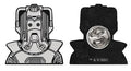 Doctor Who 1980S Cyberman No Text Enamel Pin Badge