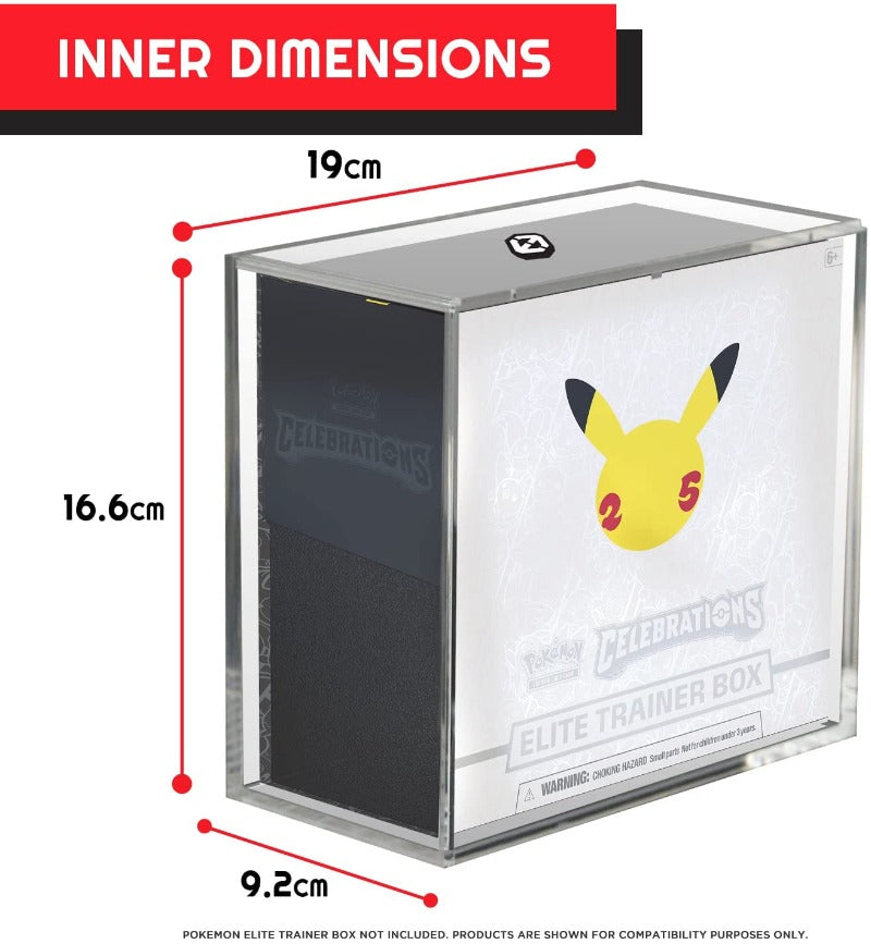Pokemon ETB Elite Trainer Box w/ Sliding Lid Anti-UV - EVORETRO Acrylic Protector 4.0MM (Pack of 4)