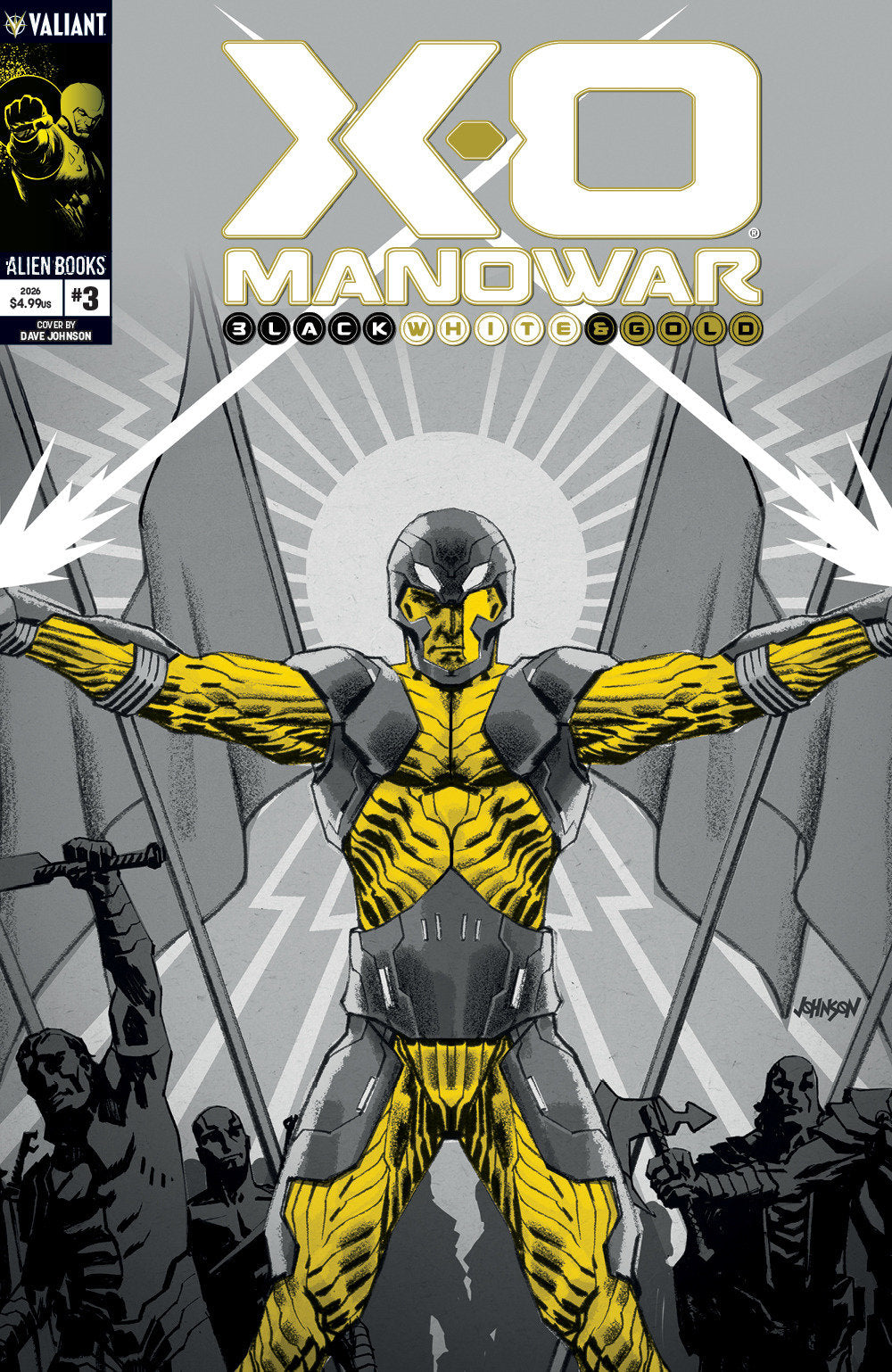 X-O Manowar: Black, White & Gold #3 Variant B (Johnson Black, White & Gold Variant)