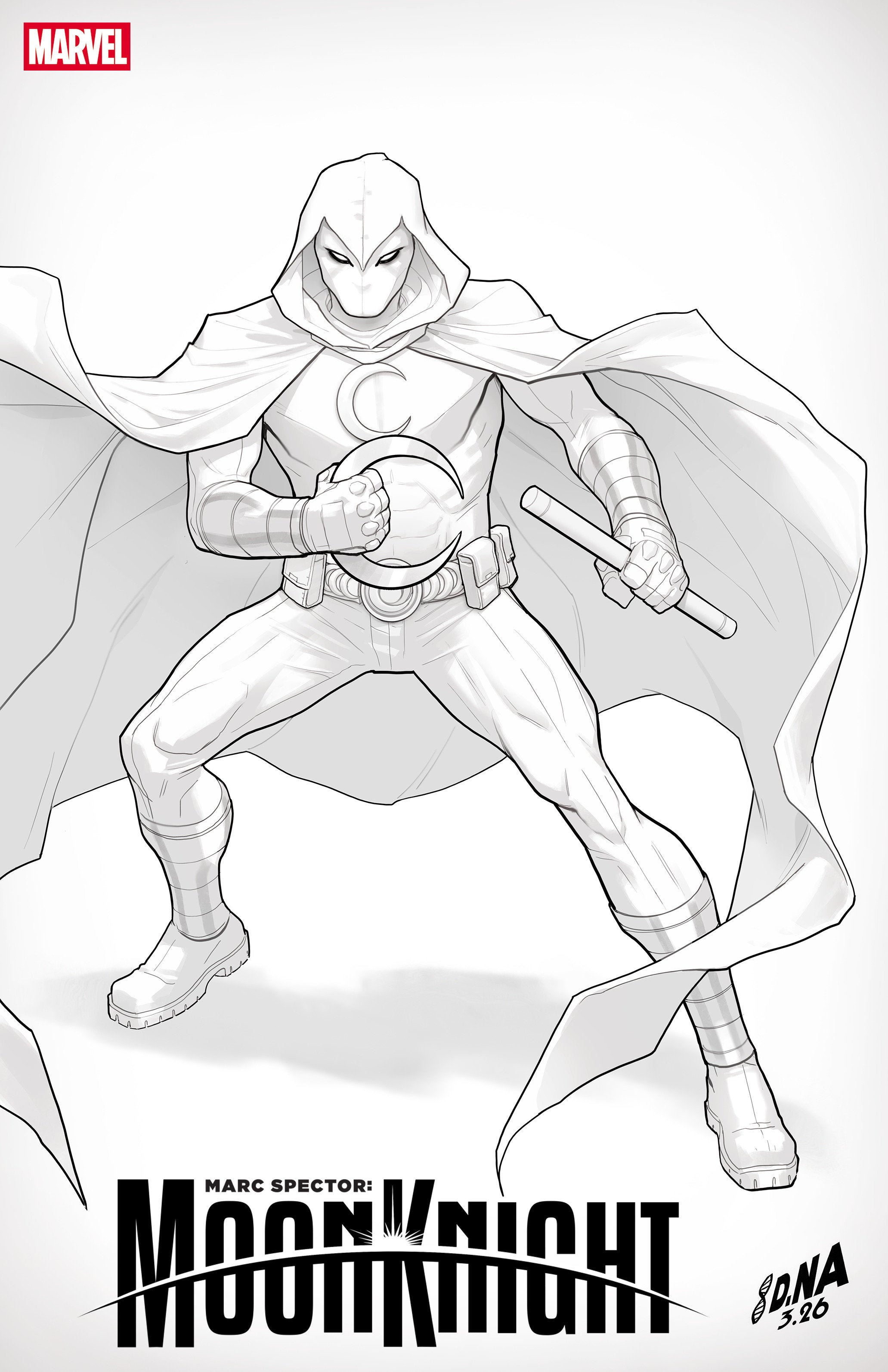 MARC SPECTOR: MOON KNIGHT #3 DAVID NAKAYAMA COLOR BLOCK WHITE VARIANT