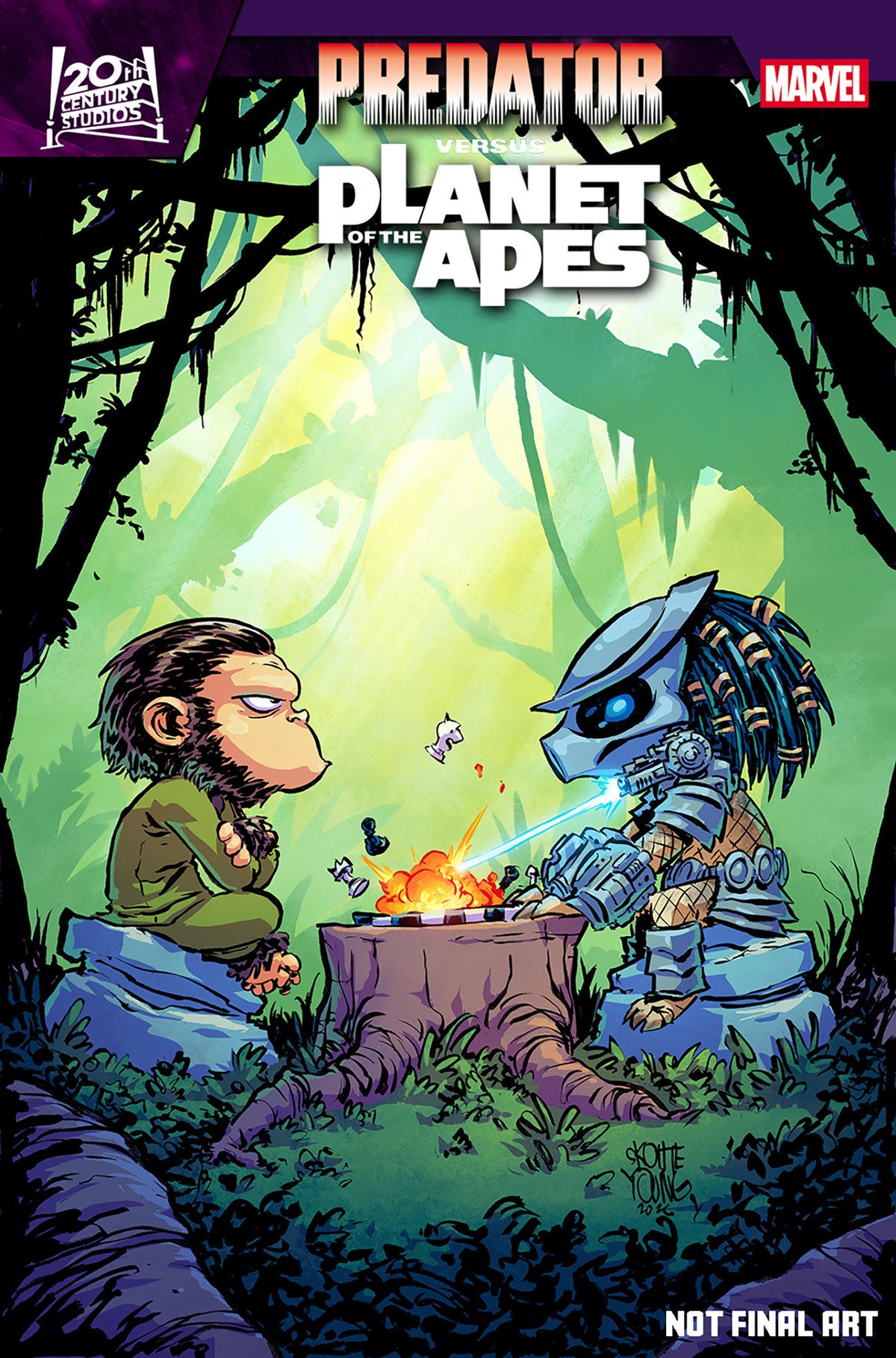 Predator Vs. The Planet Of The Apes #1 Skottie Young Variant