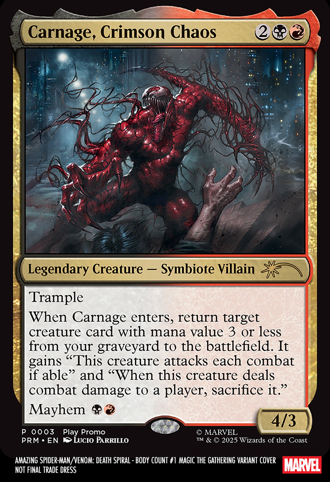 AMAZING SPIDER-MAN/VENOM: DEATH SPIRAL - BODY COUNT #1 LUCIO PARRILLO MAGIC: THE GATHERING VARIANT [DS]
