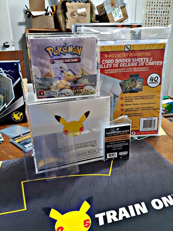 Pokemon ETB Elite Trainer Box w/ Sliding Lid Anti-UV - EVORETRO Acrylic Protector 4.0MM (Pack of 4)