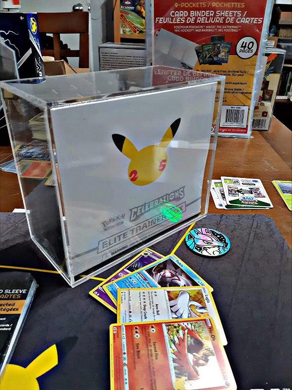 Pokemon ETB Elite Trainer Box w/ Sliding Lid Anti-UV - EVORETRO Acrylic Protector 4.0MM (Pack of 4)