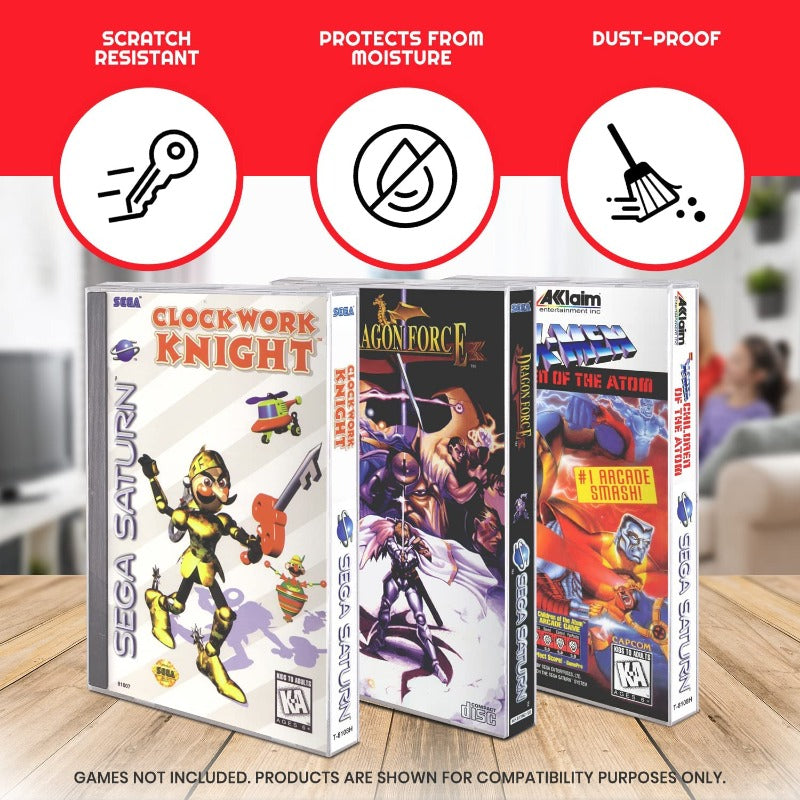 Sega Saturn Long Box - EVORETRO PET Protectors - Pack of 25