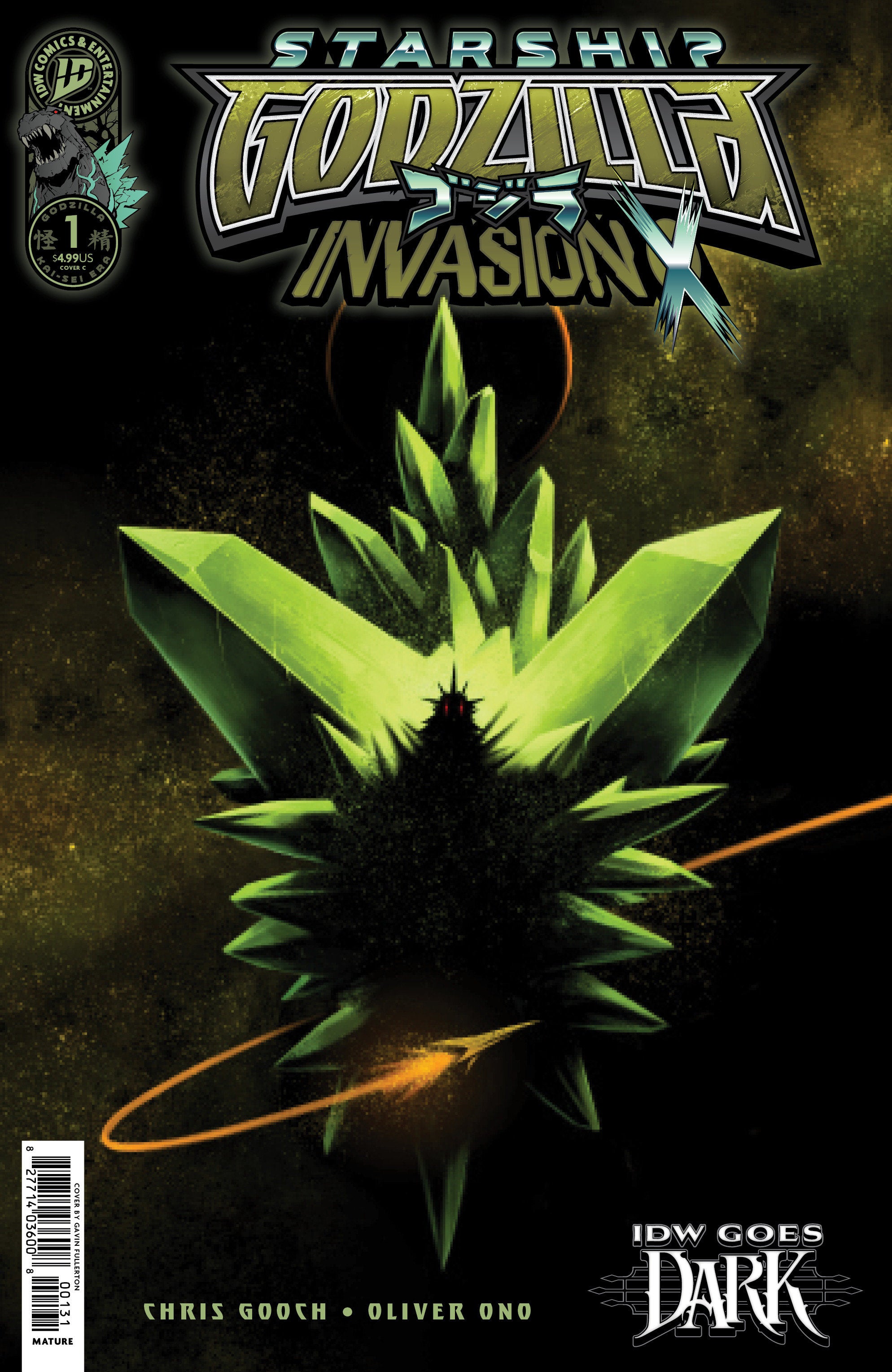 Starship Godzilla: Invasion X [Kai-Sei Era] #1 Variant C (Fullerton Idw Goes Dark Variant)