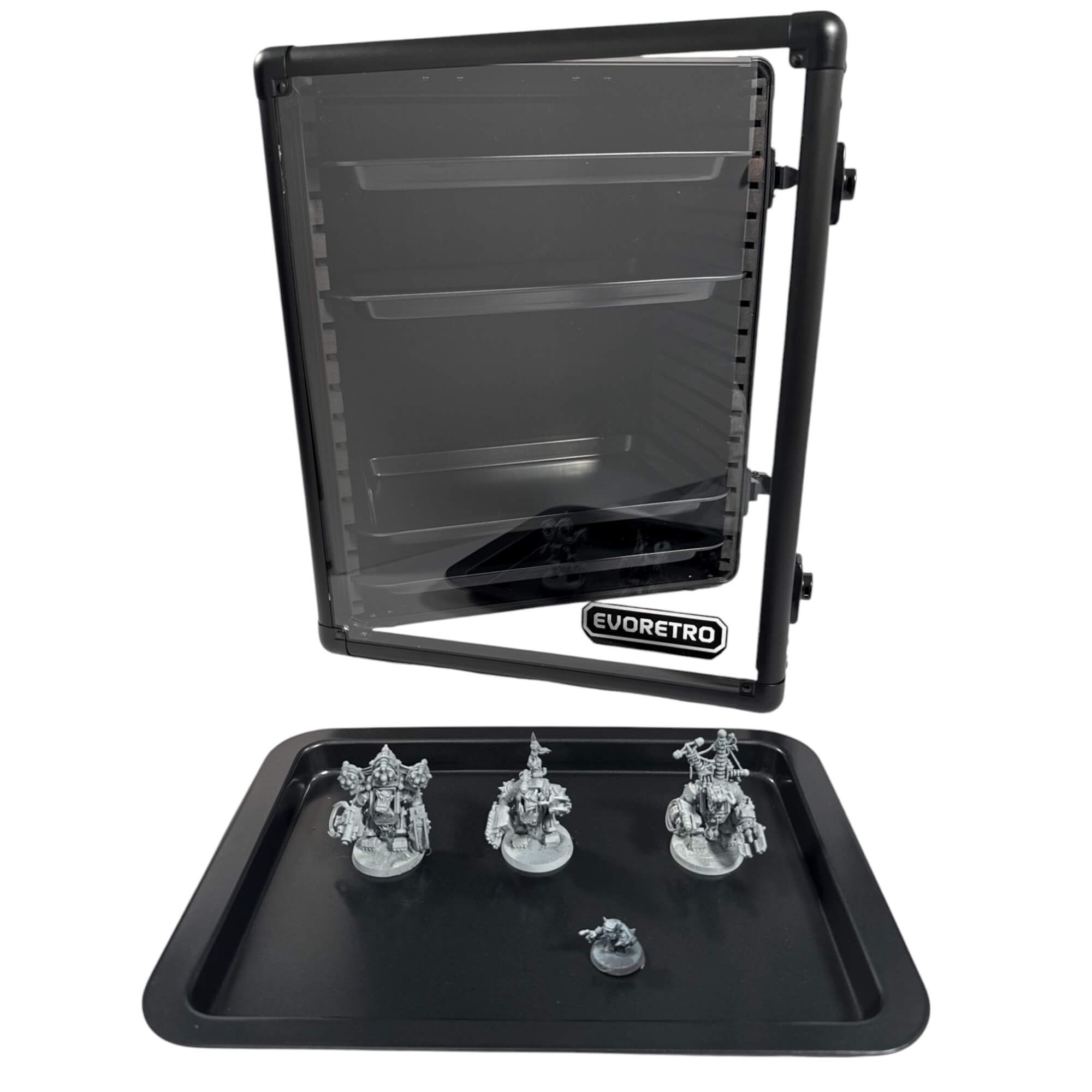 EVORETRO Miniatures Display Case with 5 Magnetic Trays