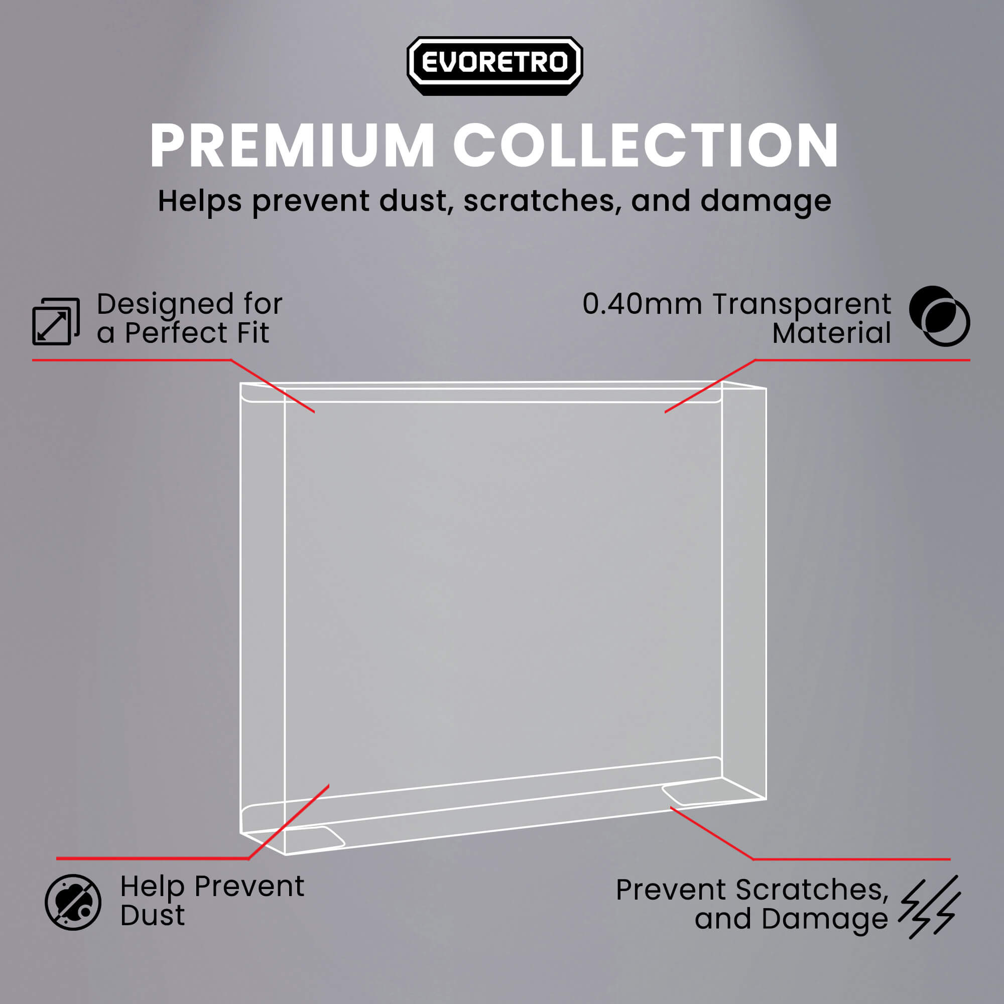 Pokemon Collection Box EVORETRO Protector – Charizard EX Fit (5 Pack)