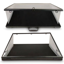 EVORETRO Lockable Showcase Display Case 36x24x1.65" Black – Secure & Stylish Storage for Collectibles