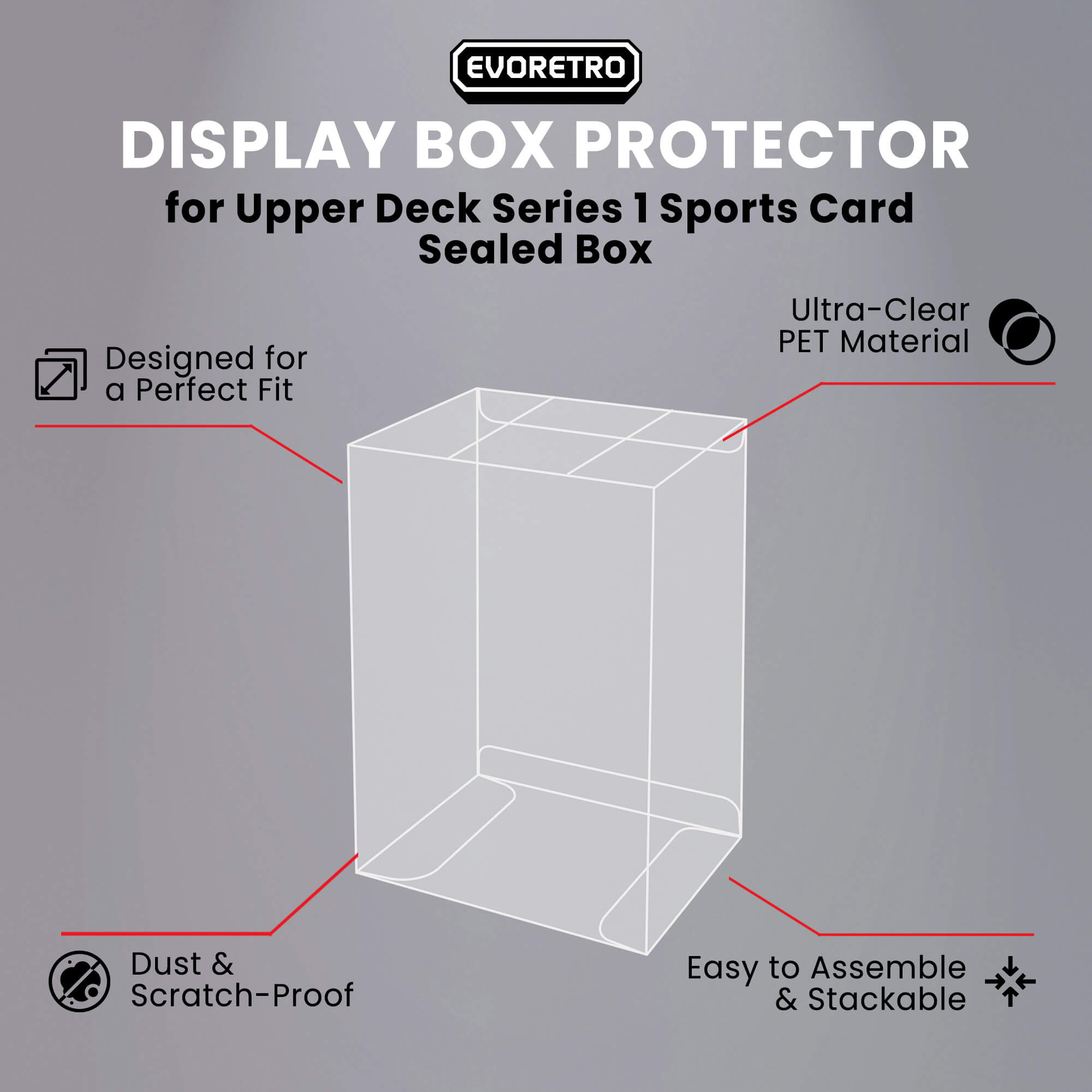 Upper Deck Series 1 Sports Card Sealed Box - PET Protector 0.45MM - EVORETRO