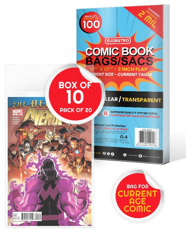 EVORETRO Comic Bags for Current Age Comic Bags Protector - 2MIL