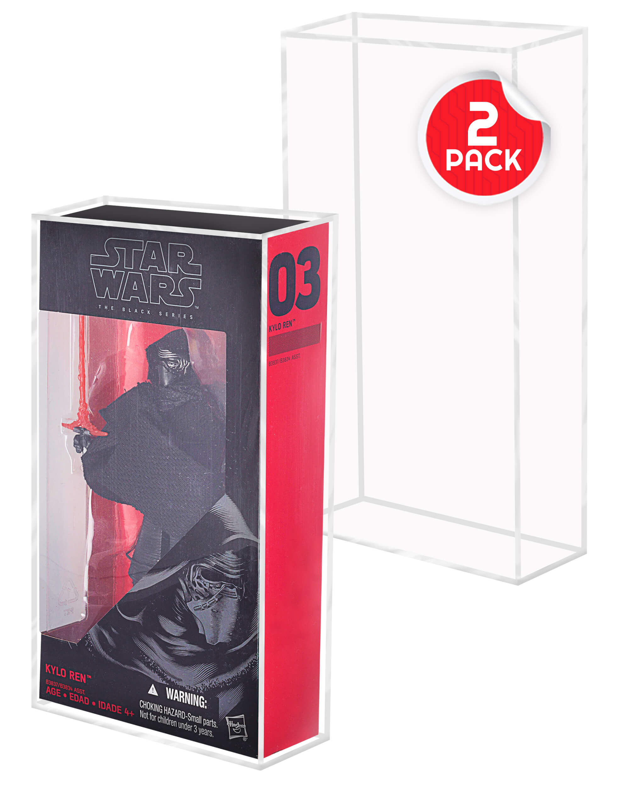 Acrylic Case for 6" Hasbro Star Wars Black Series - Pack of 2