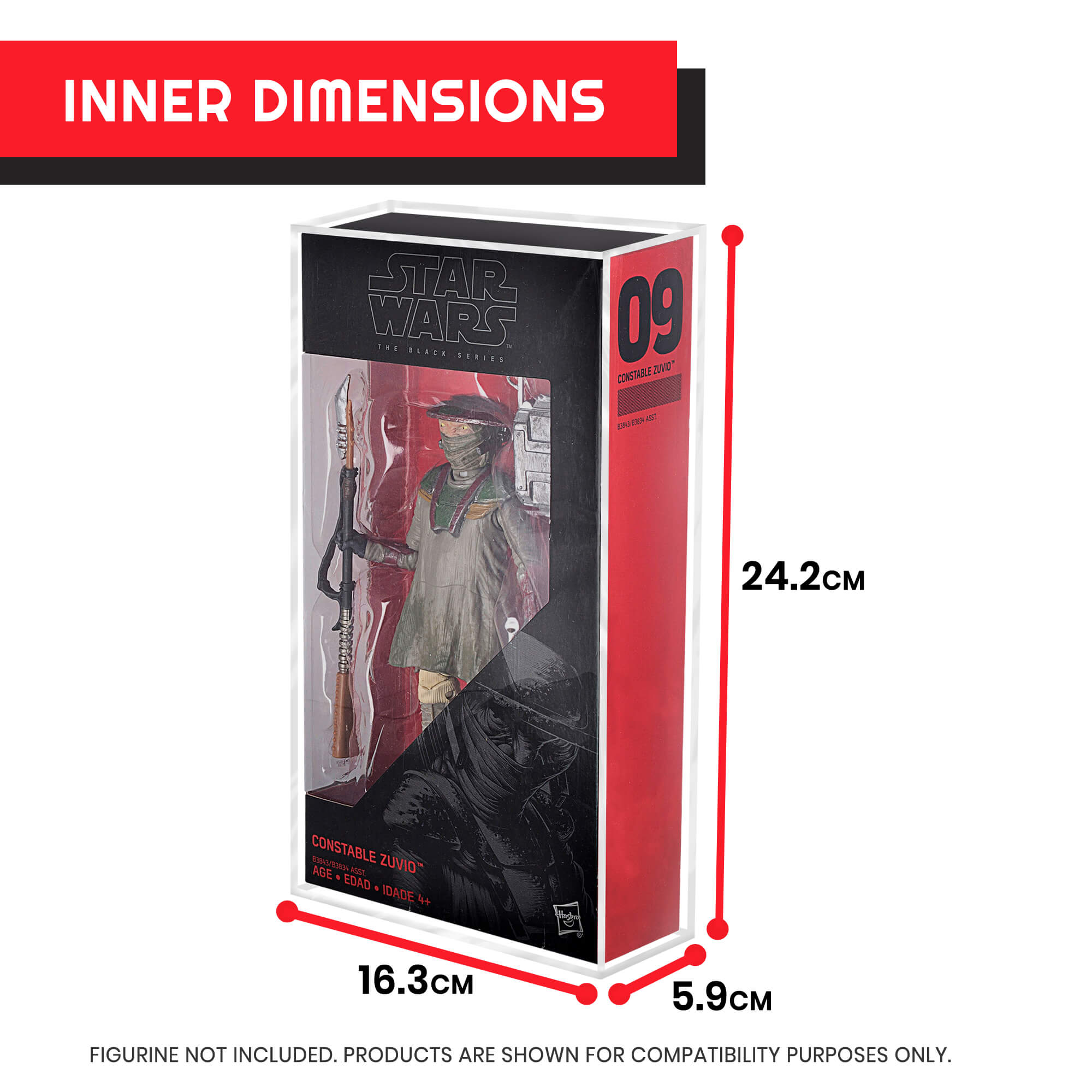 Acrylic Case for 6" Hasbro Star Wars Black Series - Pack of 2