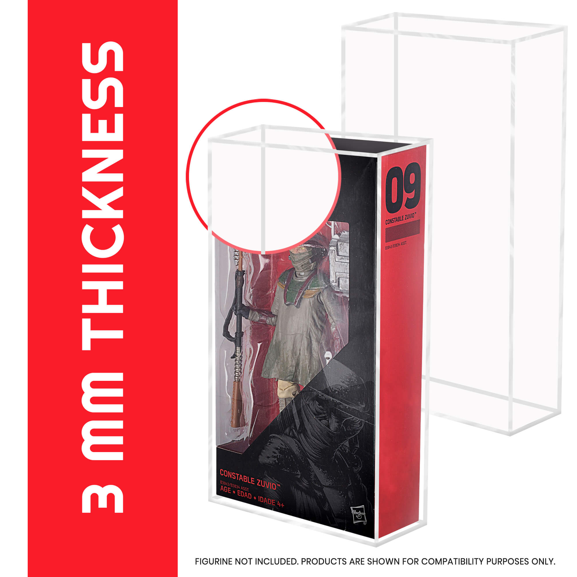 Acrylic Case for 6" Hasbro Star Wars Black Series - Pack of 2
