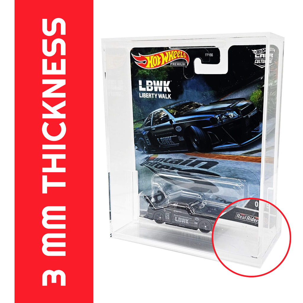EVORETRO Acrylic Protector Case for Hot Wheels Premium, Pack of 2