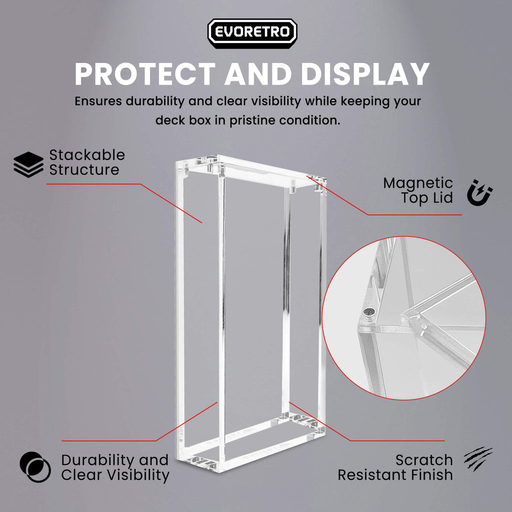 1x EVORETRO Acrylic Display Case for Lorcana Starter Deck Protective Box
