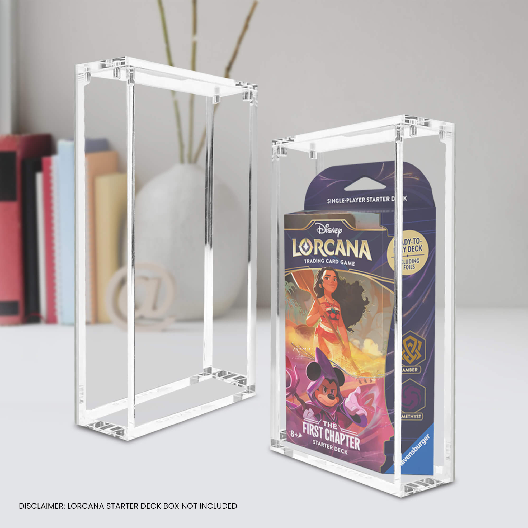1x EVORETRO Acrylic Display Case for Lorcana Starter Deck Protective Box