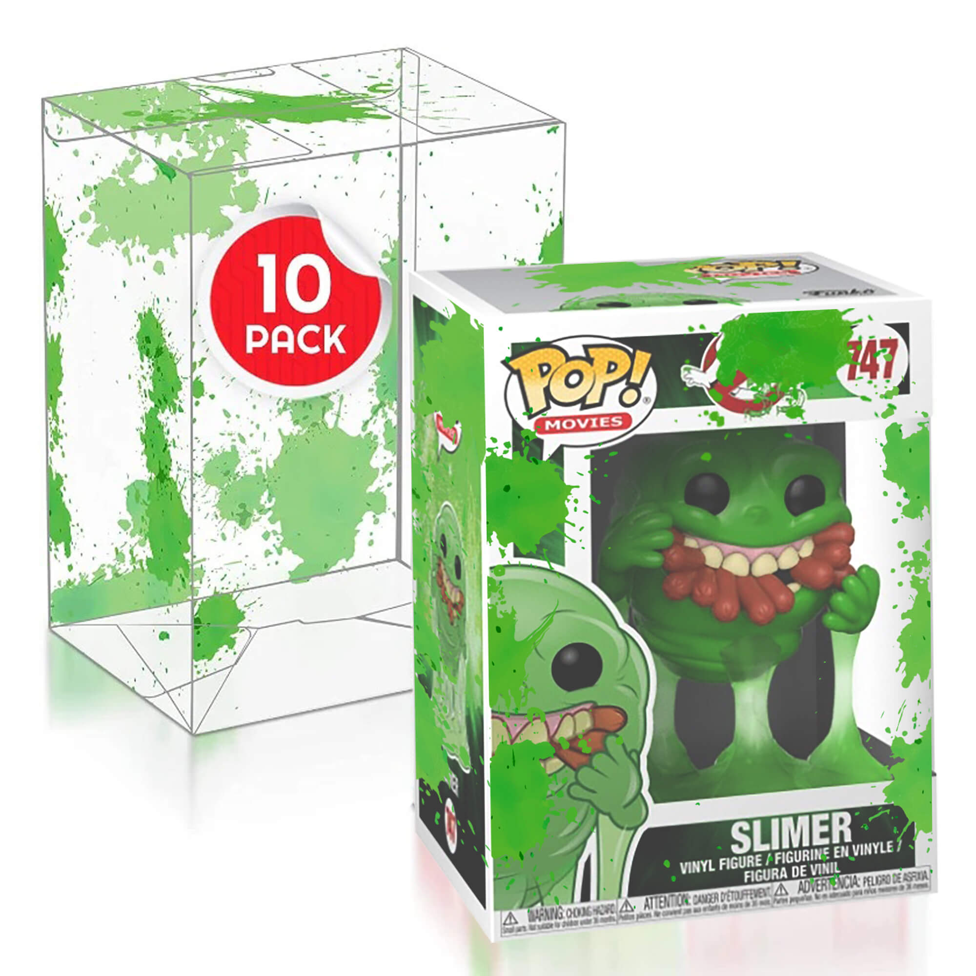 Funko Pop 4 Inches - Green Splatter PET EVORETRO Protector 0.40MM - Pack of 10