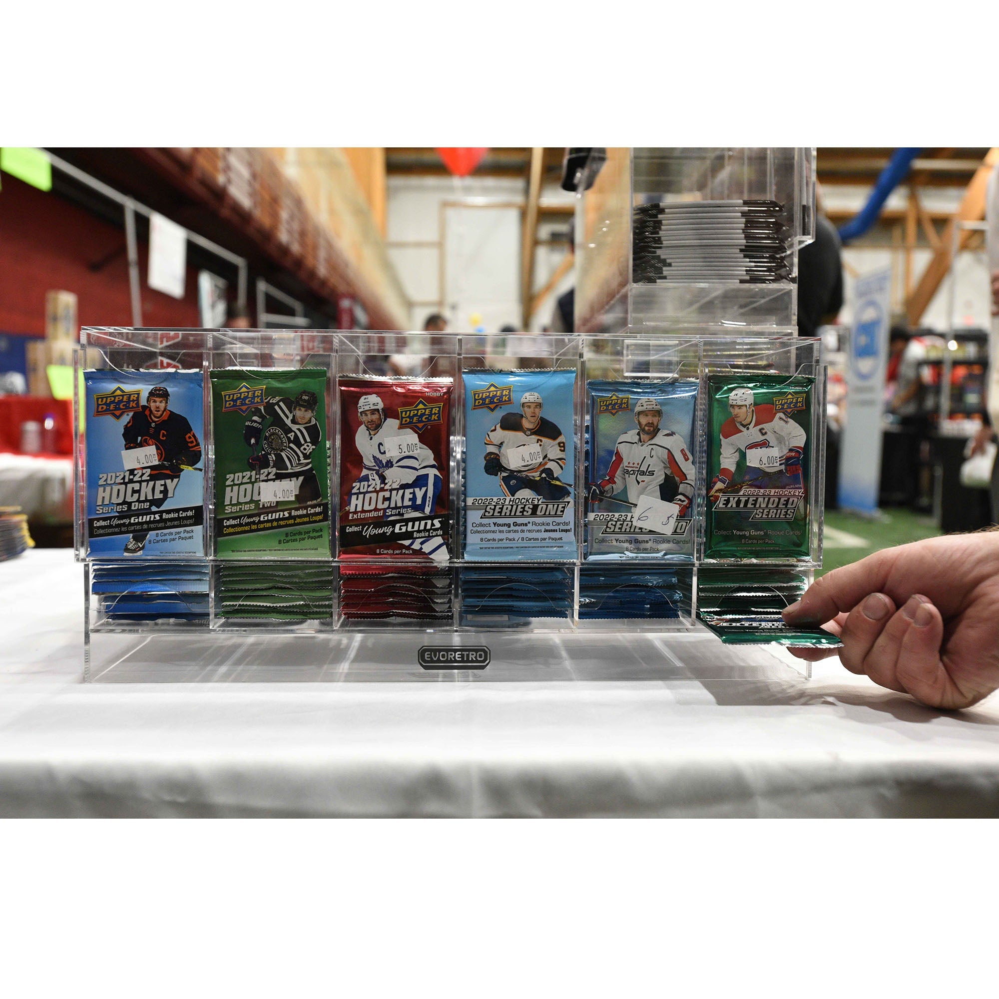 Pokémon Booster Pack 6-Slot EVORETRO Acrylic Display Dispenser - 4 Packs