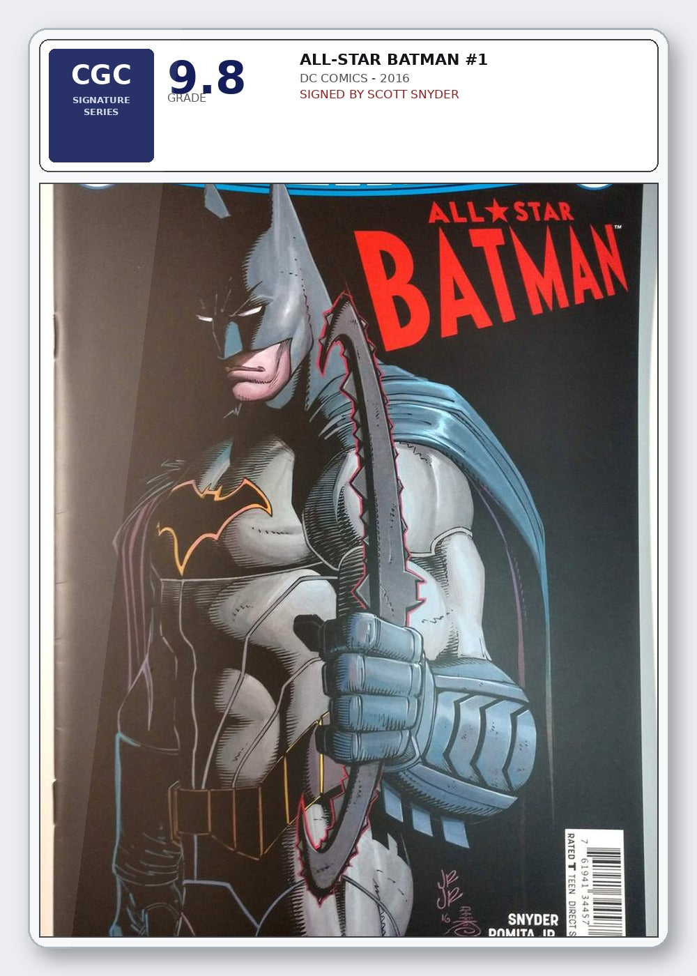 All-Star Batman #1 (2016) CGC 9.8 Signature Series slab - Romita Jr. cover