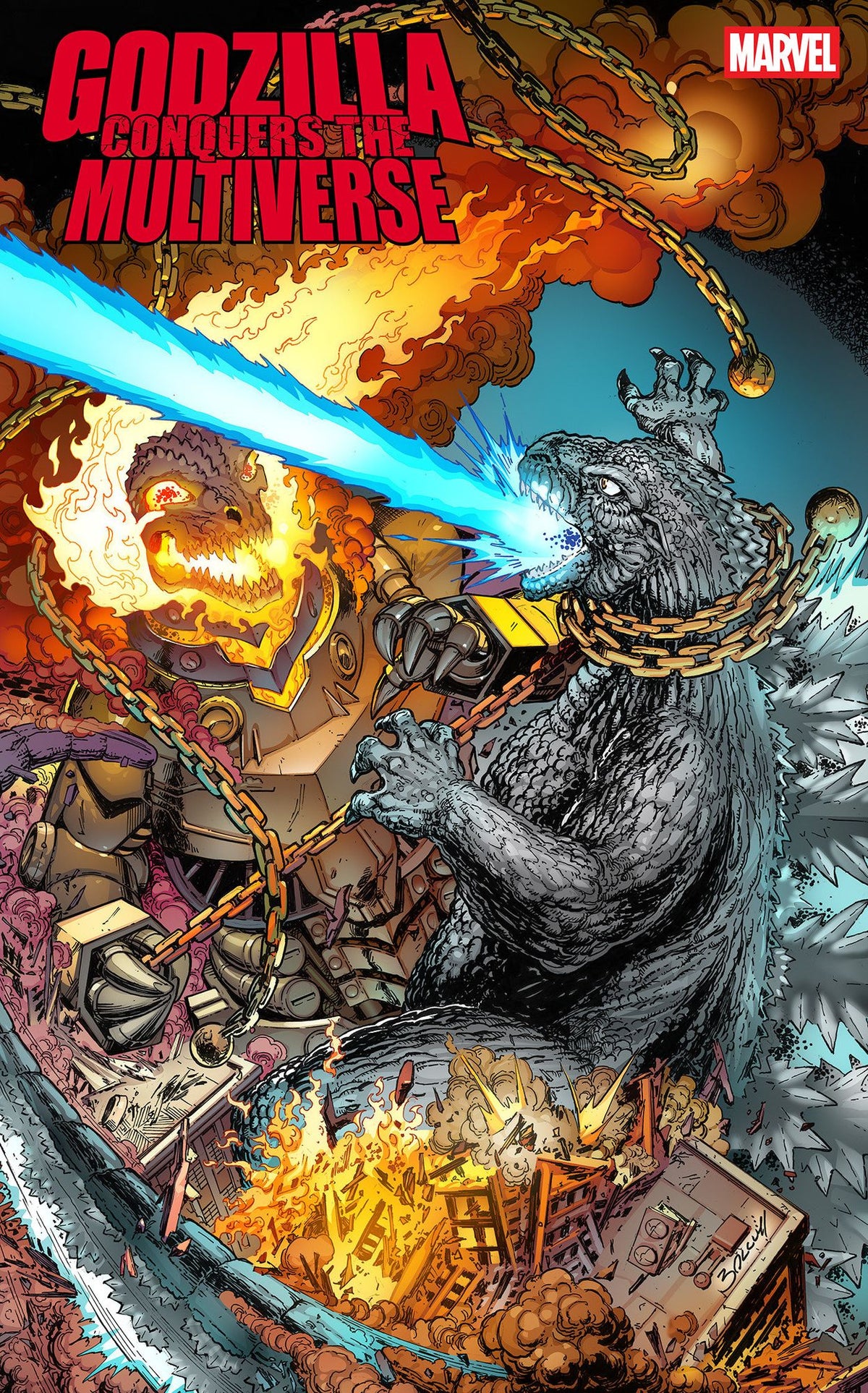 Godzilla Conquers The Multiverse #3 Mark Bagley Heisei Vs. Marvel Variant