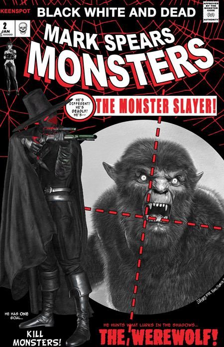 Mark Spears Monsters #2 4th Ptg Black White & Dead Edition CVR D Mark Spears Asm #129 Homage Var