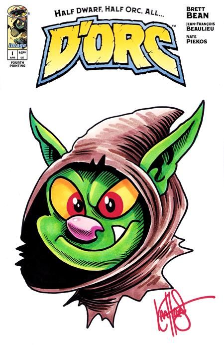 DF Dorc #1 Fourth Printing Blank Variant Signed And Remarked By Ken Haeser